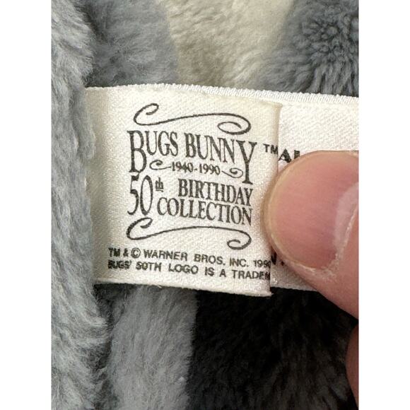 Vintage 1990 BUGS BUNNY Hand Puppet Plush 50th Birthday Collection - Picture 6 of 10